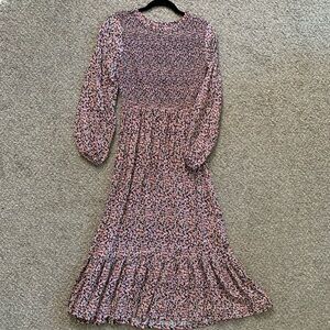Old Navy Smocked Floral Print Midi Dress